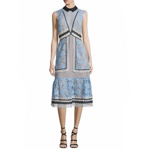 Self Portrait Floral Panel Mini Party Dress SZ 2